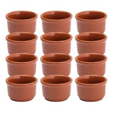 12 Cumbucas 750ml De Cerâmica Refratária Redonda