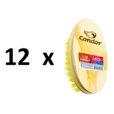 12 Escova Lavadeira Lavar Roupa Multiuso Madeira Oval Condor