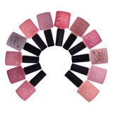 12 Esmalte Kit Nude Rosado Cores Rosa Esmaltes Em Gel Polish