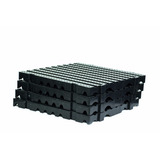 12 Estrado Deck Piso Palete Plástico Modular 50x50cm Preto