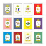 12 Flâmulas Tribos De Juda 37x45cm Bastão Em Cima E Embaixo