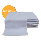 12 Flanelas Branca Grande 60x40 P Limpeza Atacado Kit Top