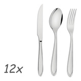 12 Garfo 12 Faca 12 Colher Mesa Aço Inox Laguna Tramontina