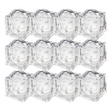 12 Gelo Cubo Led Neon Pisca Festa Balada Drink Decoração