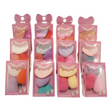 12 Kits 2 Mini Esponjas 1 Mini Aplicador De Pó maquiagem 