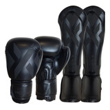 12 Kits De Muay Thai Luva Caneleira Profissional Atacado