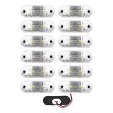 12 Lanterna Vigia Teto Caminhão Baú 2 Led Cr Bivolt chicote