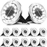 12 LEDs Luzes Solares De Solo- Luzes Solares à Prova D-água Para Jardim- Luzes Solares Para Jardim Ao Ar Livre à Prova D-água- Luzes De Paisagem Para Caminho-Pátio -8 Kit-