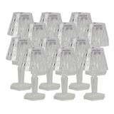 12 Mini Abajur Cristal Luz Led