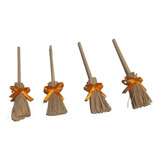 12 Mini Vassouras Bruxa Halloween Enfeite Decoração