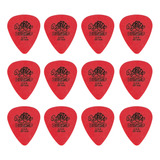 12 Palheta Dunlop Tortex 0 50 Mm Standard Guitarra Vermelha Cor Vermelho