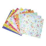 12 Papel De Carta Origami Scrapbook Coleção Flores Lote 74