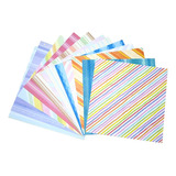 12 Papel De Carta Origami Scrapbook Coleção Listrado Lote 70