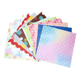 12 Papel De Carta Origami Scrapbook Coleção Poá Lote 75