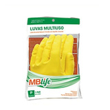 12 Pares Luva Latex Amarela Multiuso Limpeza Jardinagem