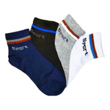 12 Pares Meia Infantil Juvenil Masculino Algodão Cano Médio