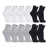 12 Pares Meias Masculina Cano Alto Grossa Algodão Oferta
