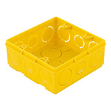 12 Pç Caixa Luz Embutir 4 X 4 Amarela Pvc Antichama Tigre