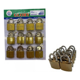 12 Peças Cadeado Importado 32mm Glory Armário Ferro Cartela