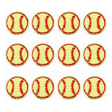 12 Peças De Adesivo De Beisebol Gold Edges Baseball Applique
