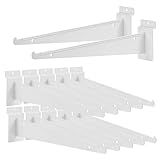 12 Peças De Suporte De Prateleira De Faca De Slatwall Resistente Suporte De Prateleira De Metal De 30 5 Cm Para Parede De Ripas Acessórios De Parede Branca Com Bordo Ganchos De Suporte De Parede