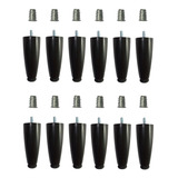 12 Pés Juvene Preto C Bucha Cama Box Baú 12cm Regulável