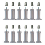12 Pés Varian Cinza C Bucha P Cama Box Baú Queen King 13cm