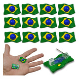 12 Pin Botton Broche Brasil Bandeira Patria Plástico
