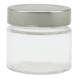 12 Potes De Vidro Pianezza 210ml Com Tampa Alta Prata Cor Tampa Prata