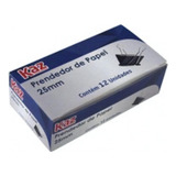 12 Prendedor De Papel Binder Clips De Metal 25mm Grampomol Cor Preto