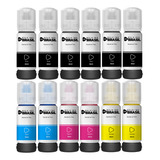 12 Refil Tinta Para Uso Epson T544 L3150 L3110 Cmyk
