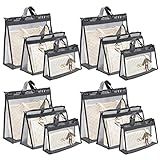 12 Sacos De Poeira Para Bolsas Bolsas De Armazenamento Transparentes Para Mulheres 3 Tamanhos Organizador De Bolsa Organizador De Armário Com Zíper Cinza