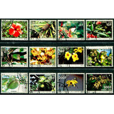 12 Selos Flora Flores Orquídeas Frutas Comores L 4009