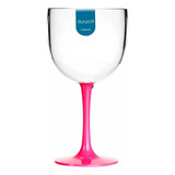 12 Taças De Gin Tônica Acrílico Base Colorida 580 Ml Cor Rosa Pink