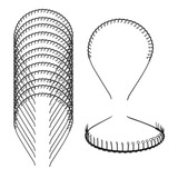 12 Tiaras Finas Metal Dentes Pente Arco Cabelo Artesanato