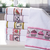 12 Toalha Louça Pano Prato Copa Felpudo Atoalhado Jacquard Cor Sortido