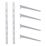 12 Trilhos Cremalheiras 2m 36 Suportes 30cm De Prateleira