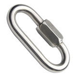 12 Un Mosquetão Oval Em Inox 5x49mm 300kg Trava Com Rosca