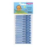 12 Unidades Pregador Prendedor Roupa Infantil Azul Grande Sanremo Baby