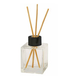 12 Vidro Aromatizador Cubo 100ml Tampa Luxo Varetas Cor Preto