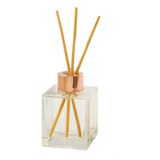12 Vidro Aromatizador Cubo 100ml Tampa Luxo Varetas Cor Rose
