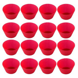 12 X Formas Silicone Cupcake Muffin Pão De Queijo Mini Bolo Cor Vermelho
