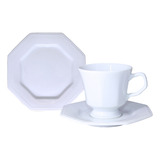 12 Xicaras Chá 12 Pratos Sobremesa Prisma Porcelana Schmidt