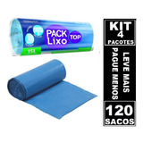 120 Sacos Lixo Azul 15 Litro
