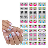 120 Adesivos Kit Peliculas De Unha Nails Pré Prontas