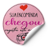 120 Adesivos Sua Encomenda Chegou Rosa Vinil Etiqueta Mimo