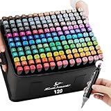 120 Ou 36 Canetinha Ponta Dupla Para Colorir Kit Estojo De Canetas Escolar Marcador Coloridas Permanente Duas Pontas 120 Cores Organizador