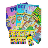120 Revistinha Revista De Colorir 120 Mini Giz Cera 5 Cores