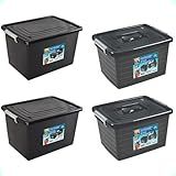 123 Organizei Kit 4 Caixas Organizadoras 56 E 30 Litros Com Tampa E Trava Arqplast