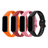 123smart Pulseiras Silicone 4 Pulseiras De Silicone Cor Rosa / Vermelho / Laranja / Preto Largura 16 Mm Comprimento 24 Cm Kit 4 Unidades